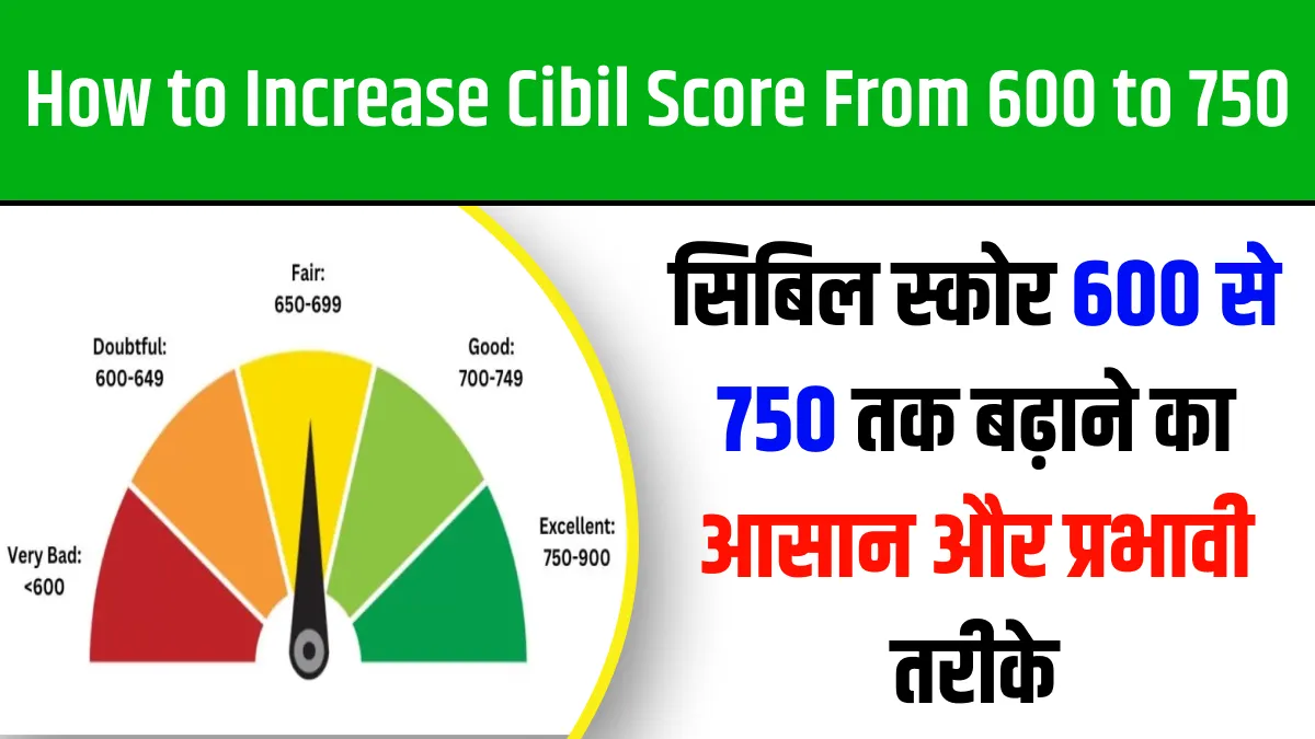 how to increase cibil score from 600 to 750​